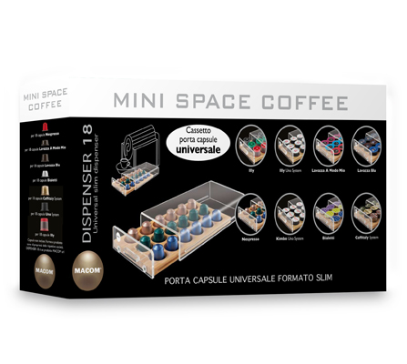 MINI SPACE COFFEE DISPENSER ART. 836 Portacapsule universale formato slim -  MACOM